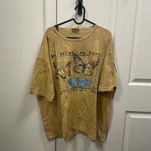 Vintage Tan Butterfly Graphic Tee